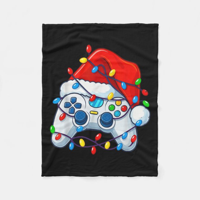 Manta Polar Video Game Controller Christmas Santa Hat Gamer Fu (Anverso)
