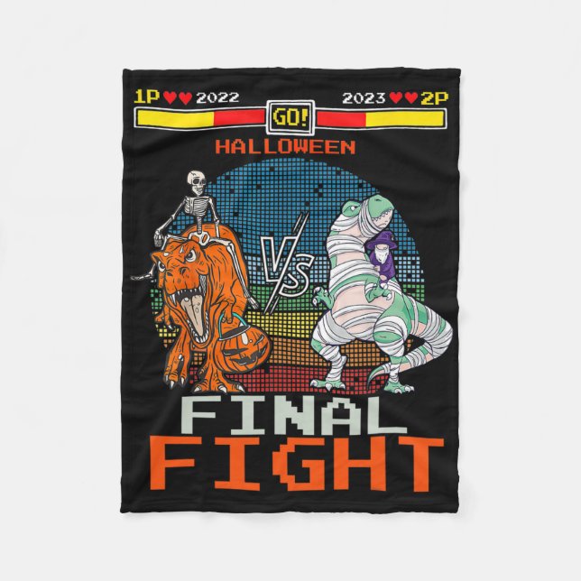 Manta Polar Video Game Halloween T-rex Skeleton Mummy - Final (Anverso)