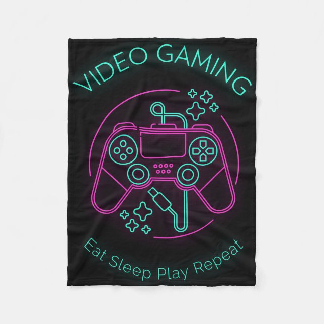 Manta Polar Video Gaming Eat Sleep Play Repeat (Anverso)