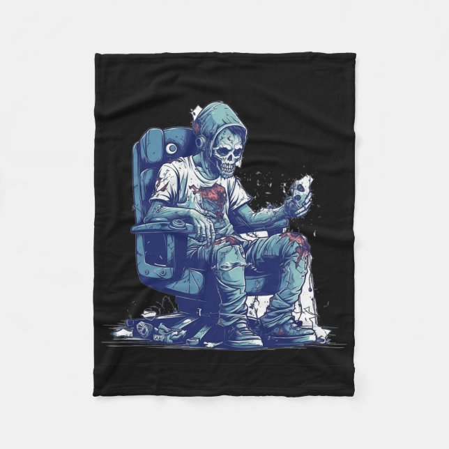 Manta Polar Videojuego de disfraces Zombie Gamer Halloween (Anverso)