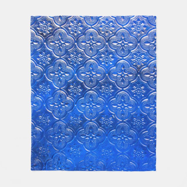 Manta Polar Vidrio azul con patrón, vidrio, abstracto,  (Anverso)