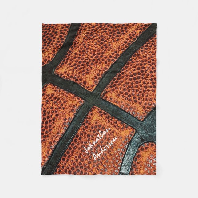 Manta Polar Viejo modelo retro del baloncesto con nombre (Anverso)