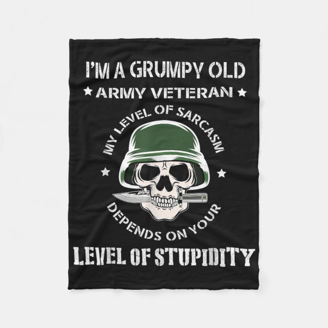 Manta Polar Viejo y gruñón veterano veterano camiseta (Anverso)