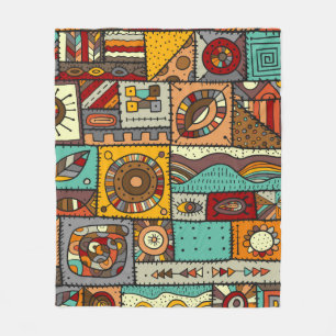 Manta Polar Viernes de tela en un estilo de mosaico. Étnico
