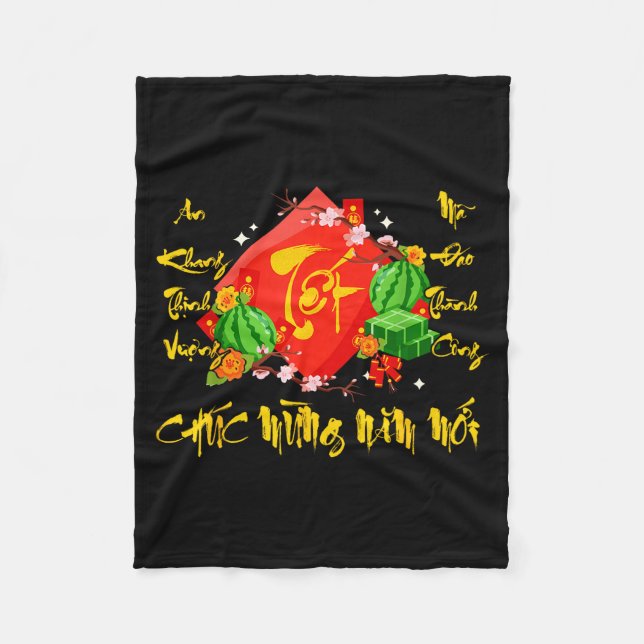 Manta Polar Vietnamese Lunar New Year 2026 Tet Viet Chuc Mung  (Anverso)