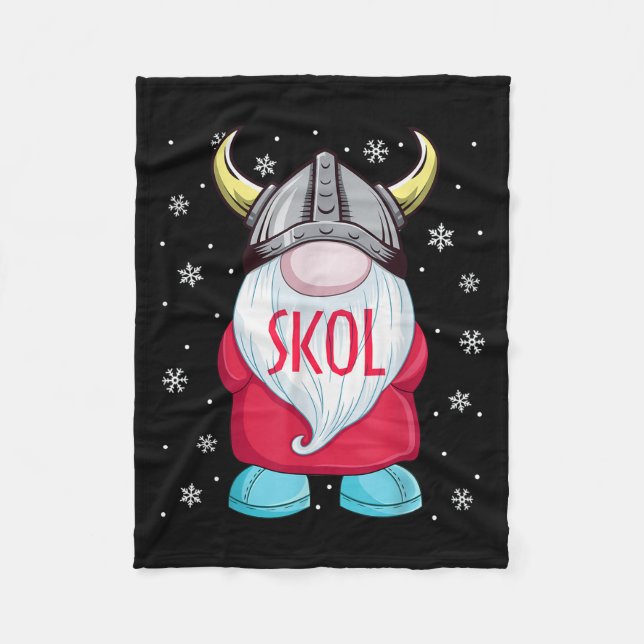 Manta Polar Viking Gnome Skol Navidades Norse Pajama Viéndome (Anverso)