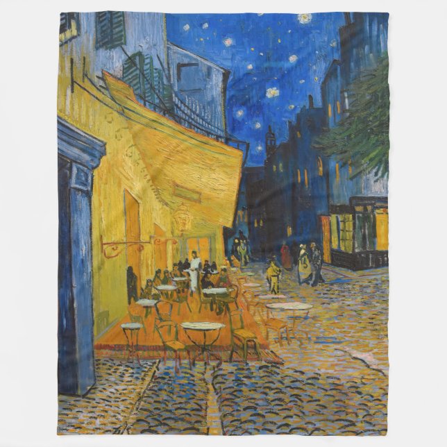 Manta Polar Vincent van Gogh - Cafe Terrace de noche (Anverso)