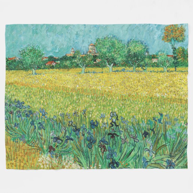 Manta Polar Vincent van Gogh - Campo con irlandeses cerca de A (Frente (Horizontal))