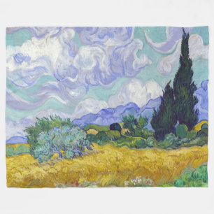 Manta Polar Vincent Van Gogh - Campo de trigo con cipreses