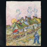 Manta Polar Vincent van Gogh - Casas y Figura<br><div class="desc">Casas y figuras / Casas de campo con paja en la reminiscencia del sol del Norte - Vincent van Gogh,  1890</div>