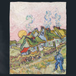 Manta Polar Vincent van Gogh - Casas y Figura<br><div class="desc">Casas y figuras / Casas de campo con paja en la reminiscencia del sol del Norte - Vincent van Gogh,  1890</div>