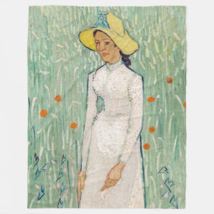 Manta Polar Vincent van Gogh - Chica en blanco