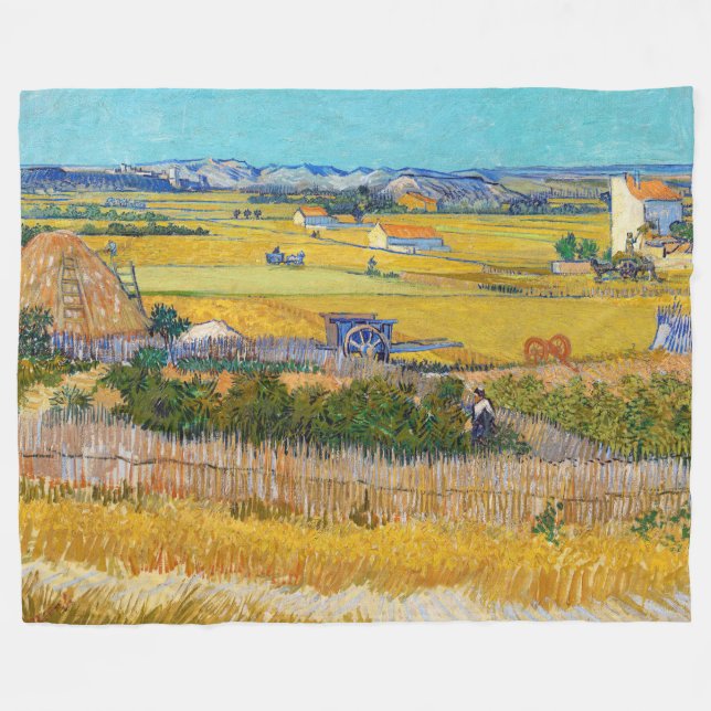 Manta Polar Vincent van Gogh - Cosecha en La Crau (Frente (Horizontal))