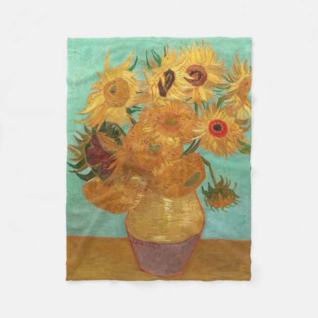 Manta Polar Vincent Van Gogh Doce Sunflowers In A Vase (Anverso)