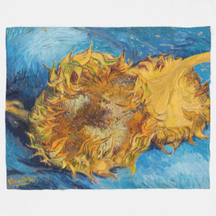 Manta Polar Vincent van Gogh - Dos girasoles cortados