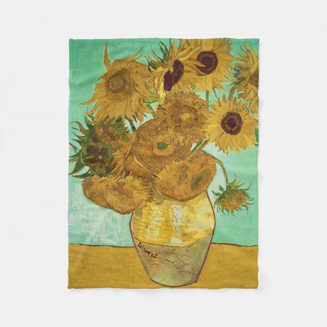 Manta Polar Vincent van Gogh | Girasoles, 1888 (Anverso)