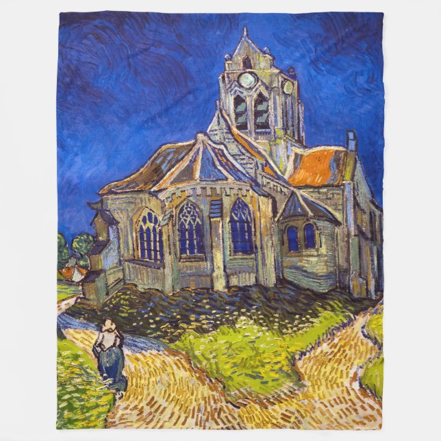 Manta Polar Vincent van Gogh - La Iglesia de Auvers (Anverso)