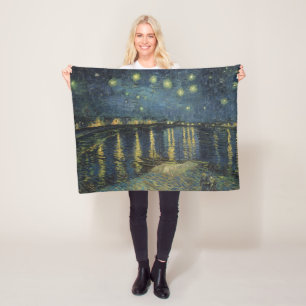 Manta Polar Vincent van Gogh   Noche estrellada sobre el Ródan