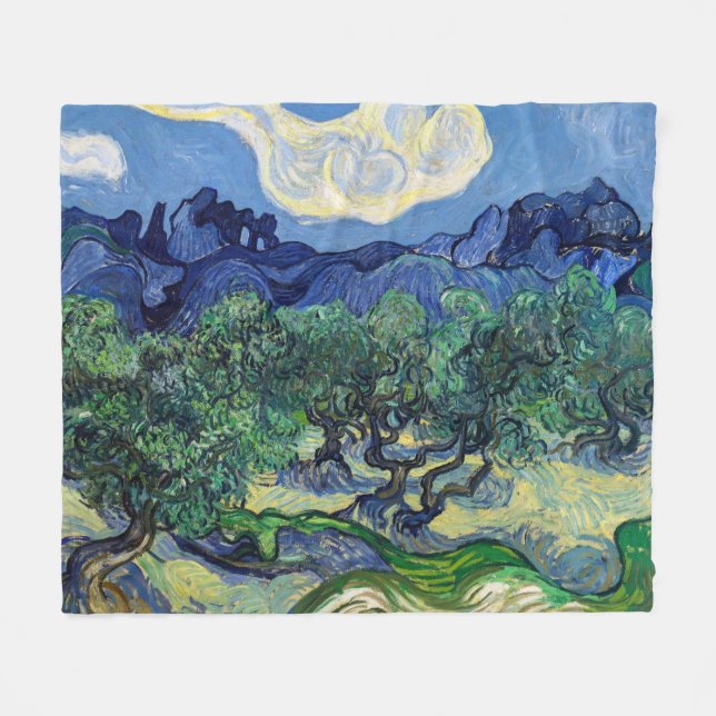 Manta Polar Vincent van Gogh - Olivos con los Alpilles (Frente (Horizontal))