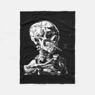 Manta Polar Vincent Van Gogh Skull Con Cigarette Skeleton Hal