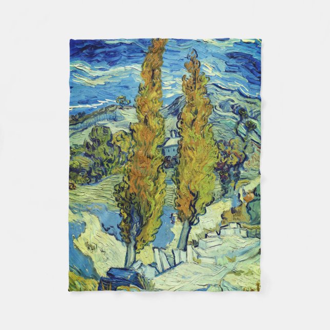 Manta Polar Vincent Van Gogh Two Poplars en Saint-Rémy (Anverso)