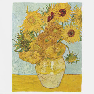 Manta Polar Vincent Van Gogh - Vase con doce girasoles