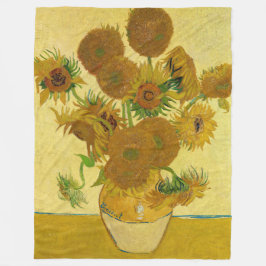 Manta Polar Vincent van Gogh - Vase con quince girasoles