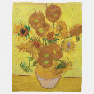 Manta Polar Vincent van Gogh - Vase con quince girasoles