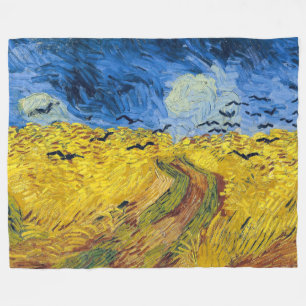 Manta Polar Vincent van Gogh - Wheatfield con cuervos