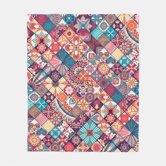 Manta Polar Viñeta sin Marea: Mano islámica dibujada. (Anverso)