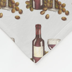 Manta Polar Vino Rojo Degustar Vidrio Botella Uva Vegetación
