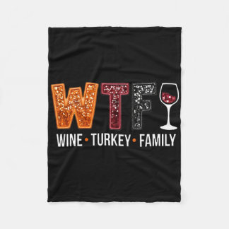 Manta Polar Vino Wtf Pavo Familia Divertido Día de Acción de G