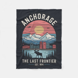 Manta Polar Vintage Anchorage Alaska Retro Travel Poster Illus