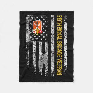Manta Polar Vintage Bandera Estadounidense 516ª Brigada Señal 