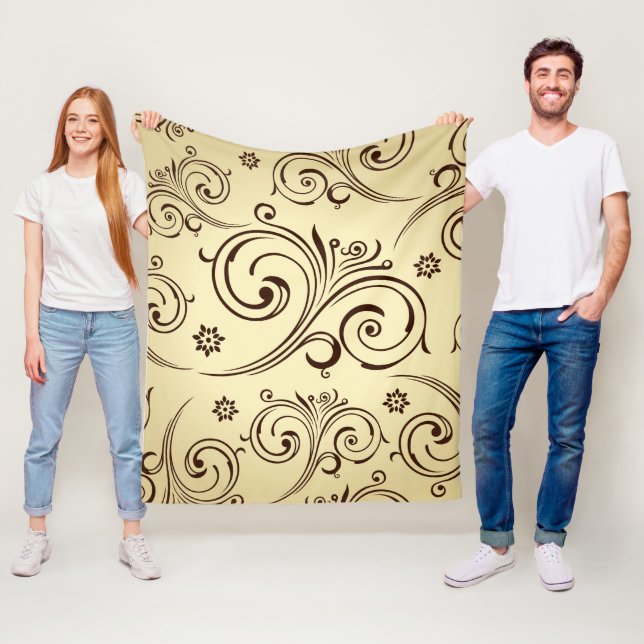 Manta Polar Vintage Baroque Fleece Blanket (In situ)