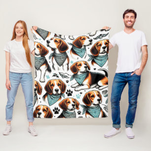 Manta Polar Vintage Beagle Puppy Seamless