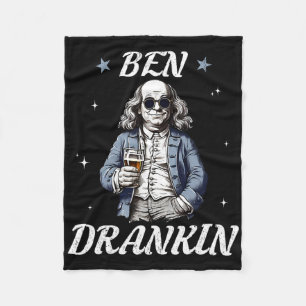 Manta Polar Vintage Ben Drankin' Gracioso 4 De Julio Beber Pr