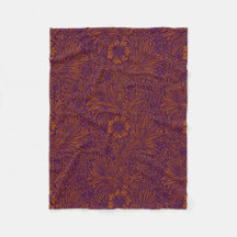 Vintage bonito naranja oscuro morado patrón floral