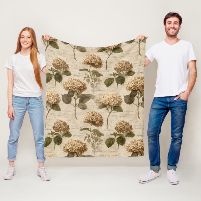 Manta Polar Vintage Botanical Floral Pattern (1) (In situ)