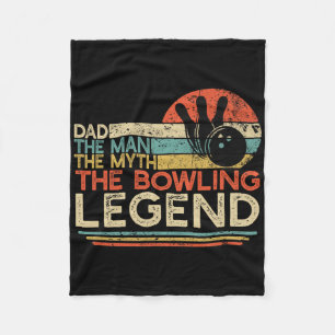 Manta Polar Vintage Bowling Dad El Hombre El Mito La Leyenda B