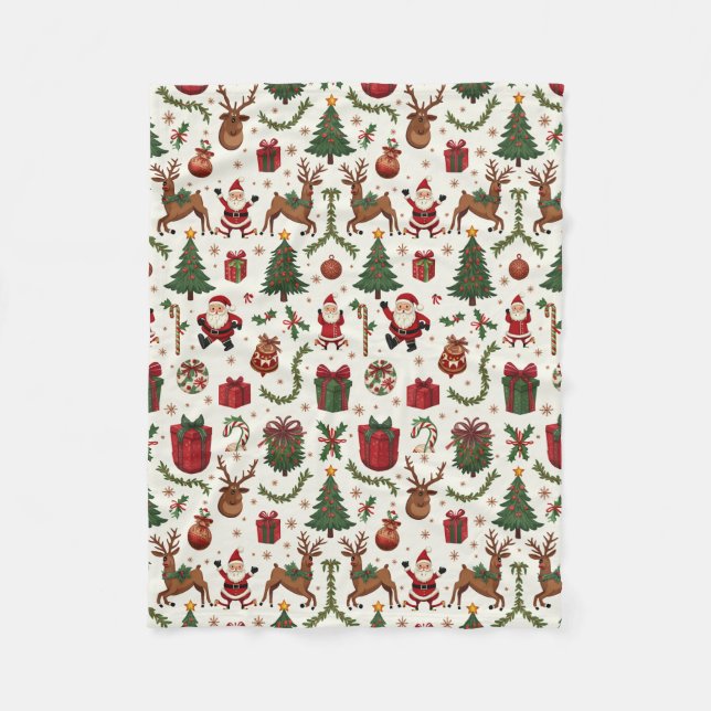 Manta Polar Vintage Christmas Fleece Blanket (Anverso)