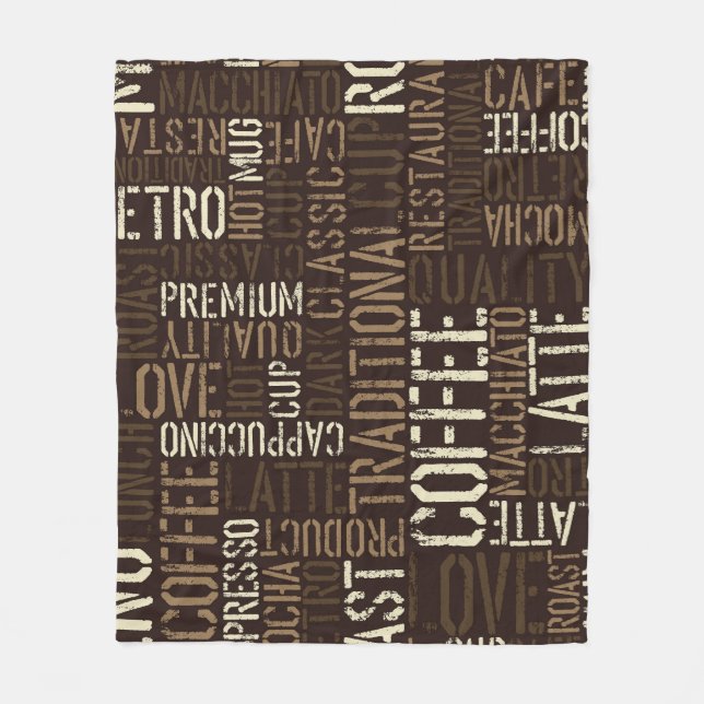 Manta Polar Vintage Coffee Experience Seamless Pattern (Anverso)