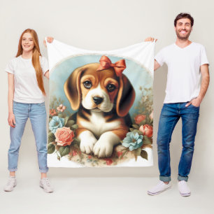 Manta Polar Vintage Cute Beagle Puppy