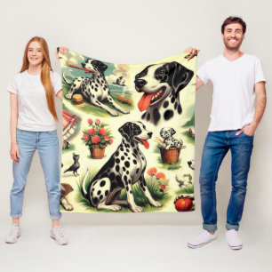 Manta Polar Vintage Cute Dalmatian Seamless