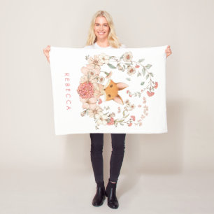 Manta Polar Vintage Cute Fox Bebé Botánico Nursera