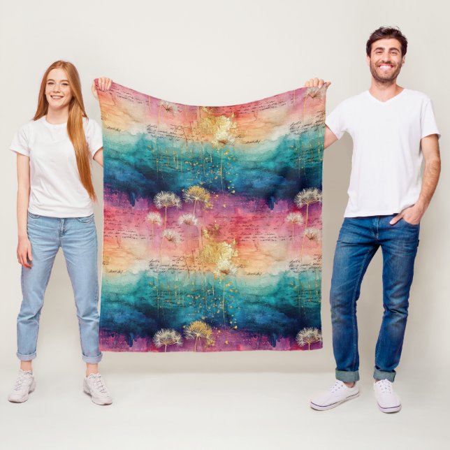 Manta Polar Vintage Dandelion Abstract Pattern (1) (In situ)