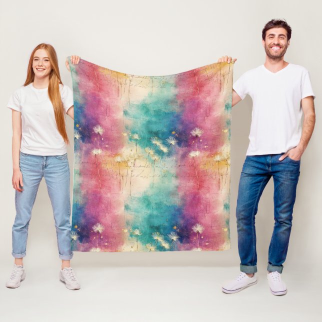 Manta Polar Vintage Dandelion Abstract Pattern (4) (In situ)