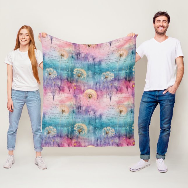 Manta Polar Vintage Dandelion Abstract Pattern (6) (In situ)