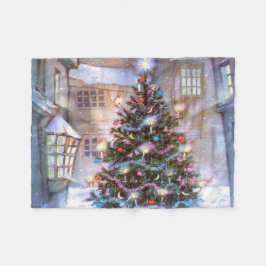 Manta Polar Vintage de árbol de Navidad
