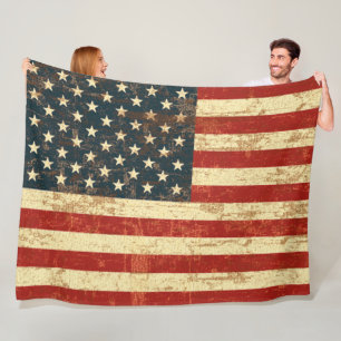 Manta Polar Vintage de la bandera americana apenado